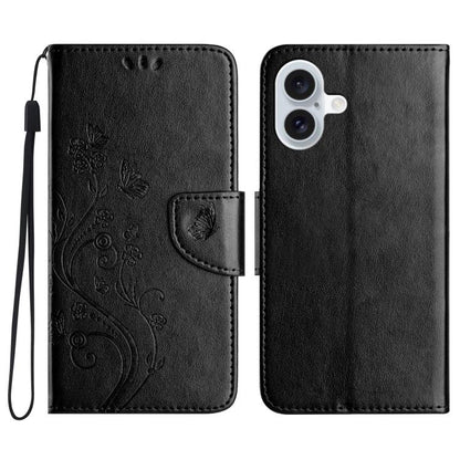 Butterfly Flower Pattern Flip Leather Phone Case