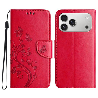 Butterfly Flower Pattern Flip Leather Phone Case