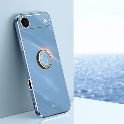 XINLI Straight Edge 6D Electroplate TPU Phone Case with Ring Holder
