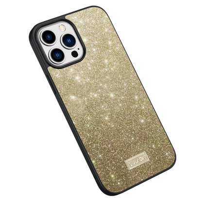 SULADA Glittery PC Hybrid TPU Handmade Leather Phone Case, For iPhone 16 Pro Max, For iPhone 16 P...