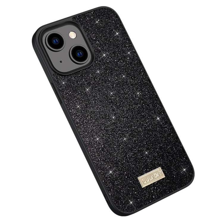 SULADA Glittery PC Hybrid TPU Handmade Leather Phone Case, For iPhone 16 Pro Max, For iPhone 16 P...
