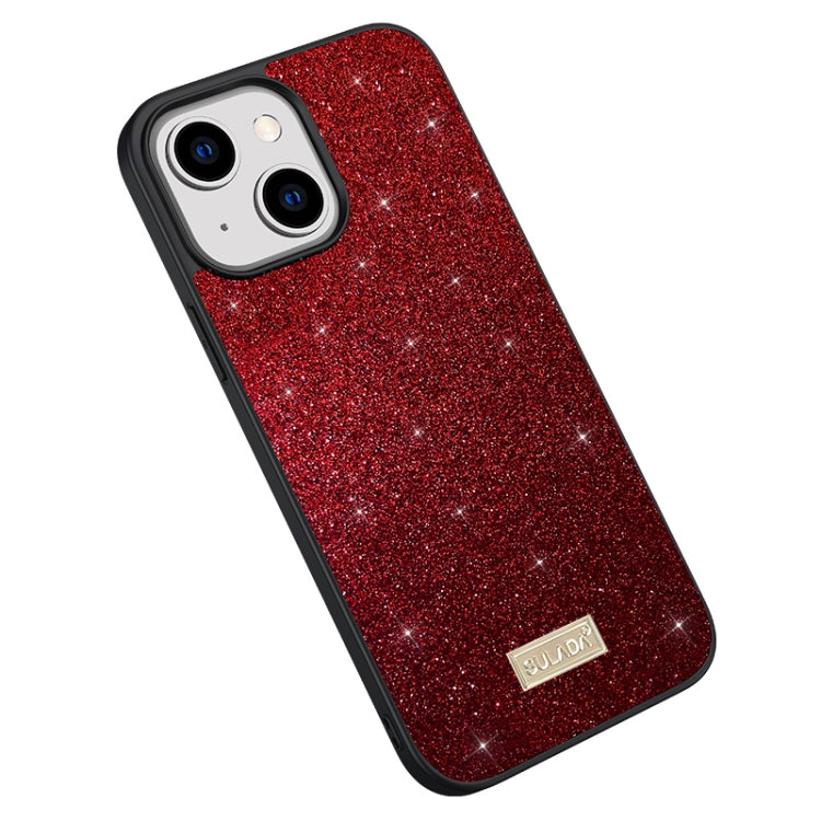 SULADA Glittery PC Hybrid TPU Handmade Leather Phone Case, For iPhone 16 Pro Max, For iPhone 16 P...