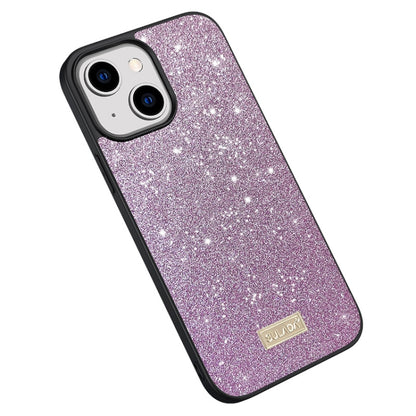 SULADA Glittery PC Hybrid TPU Handmade Leather Phone Case, For iPhone 16 Pro Max, For iPhone 16 P...