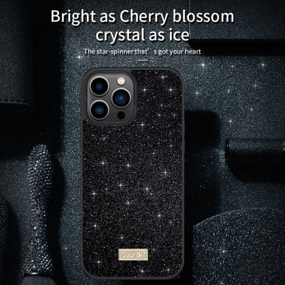 SULADA Glittery PC Hybrid TPU Handmade Leather Phone Case, For iPhone 16 Pro Max, For iPhone 16 P...