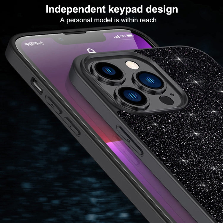 SULADA Glittery PC Hybrid TPU Handmade Leather Phone Case, For iPhone 16 Pro Max, For iPhone 16 P...