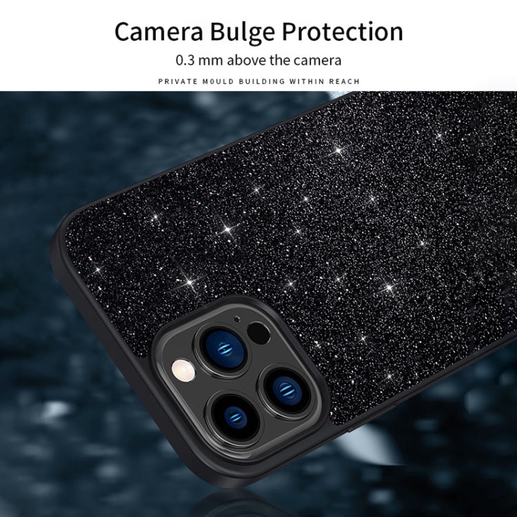 SULADA Glittery PC Hybrid TPU Handmade Leather Phone Case, For iPhone 16 Pro Max, For iPhone 16 P...
