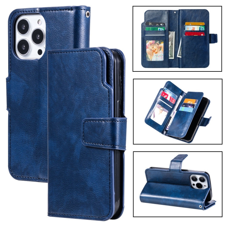Tri-Fold 9-Card Wallets Leather Phone Case, For iPhone 16 Pro Max, For iPhone 16 Pro�������������...