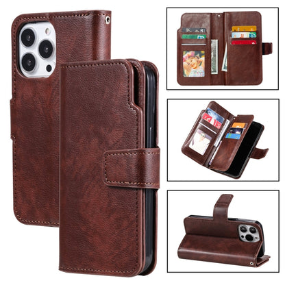 Tri-Fold 9-Card Wallets Leather Phone Case, For iPhone 16 Pro Max, For iPhone 16 Pro�������������...