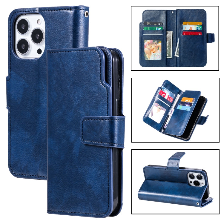 Tri-Fold 9-Card Wallets Leather Phone Case, For iPhone 16 Pro Max, For iPhone 16 Pro�������������...