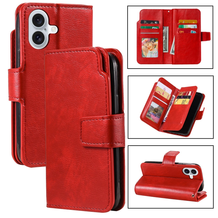 Tri-Fold 9-Card Wallets Leather Phone Case, For iPhone 16 Pro Max, For iPhone 16 Pro�������������...