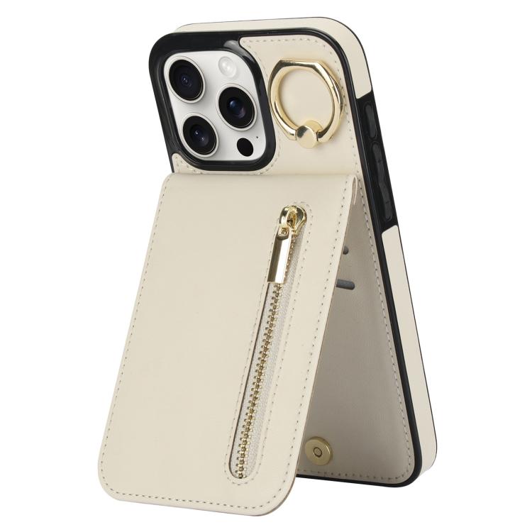 Retro Ring and Zipper RFID Card Slot Phone Case, For iPhone 16e, For iPhone 16 Pro Max�����������...
