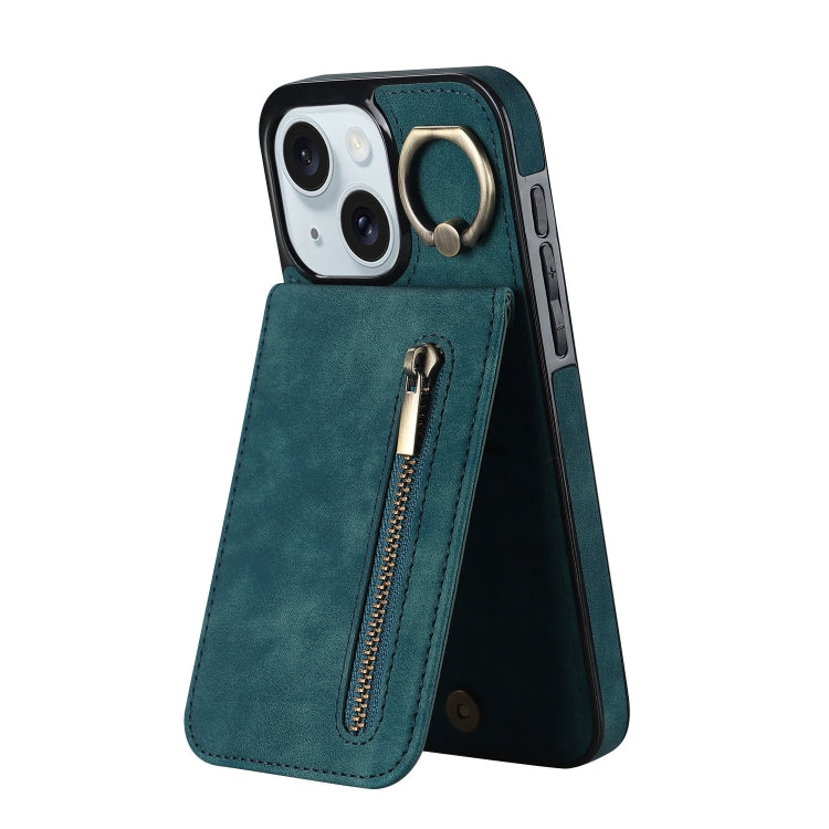 Retro Ring and Zipper RFID Card Slot Phone Case, For iPhone 16e, For iPhone 16 Pro Max�����������...