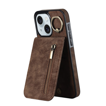 Retro Ring and Zipper RFID Card Slot Phone Case, For iPhone 16e, For iPhone 16 Pro Max�����������...