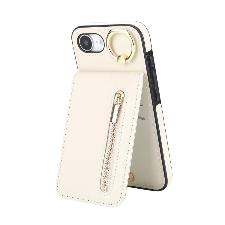 Retro Ring and Zipper RFID Card Slot Phone Case, For iPhone 16e, For iPhone 16 Pro Max�����������...