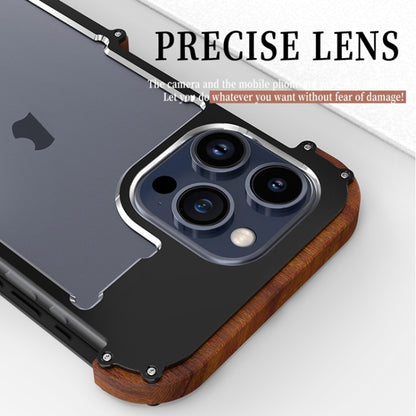 R-JUST Ironwood Generation Metal Hybrid Wood Phone Case, For iPhone 16 Pro Max, For iPhone 16 Pro...