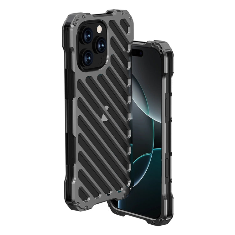 R-JUST RJ-50 Hollow Breathable Armor Metal Phone Case, For iPhone 16 Pro Max, For iPhone 16 Pro��...