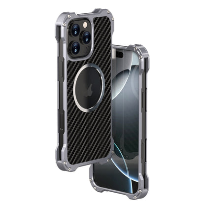 R-JUST RJ51 Hollow MagSafe Magnetic Metal Phone Case, For iPhone 16 Pro Max, For iPhone 16 Pro���...