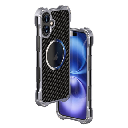 R-JUST RJ51 Hollow MagSafe Magnetic Metal Phone Case, For iPhone 16 Pro Max, For iPhone 16 Pro���...