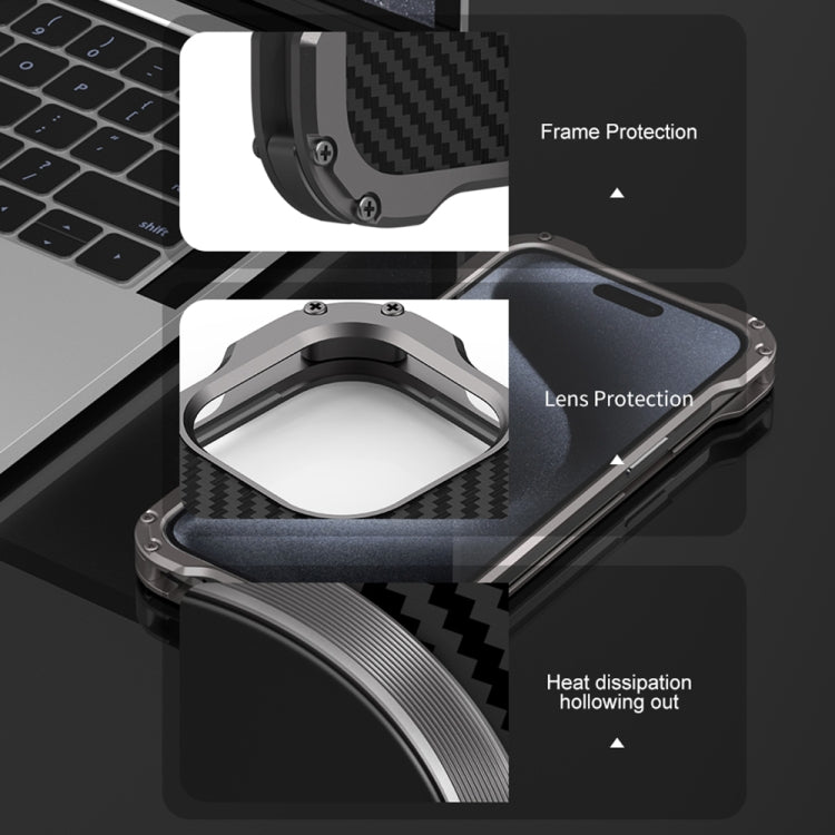 R-JUST RJ51 Hollow MagSafe Magnetic Metal Phone Case, For iPhone 16 Pro Max, For iPhone 16 Pro���...