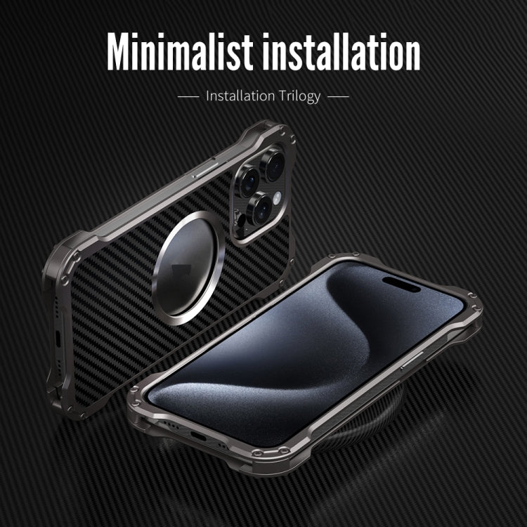 R-JUST RJ51 Hollow MagSafe Magnetic Metal Phone Case, For iPhone 16 Pro Max, For iPhone 16 Pro���...