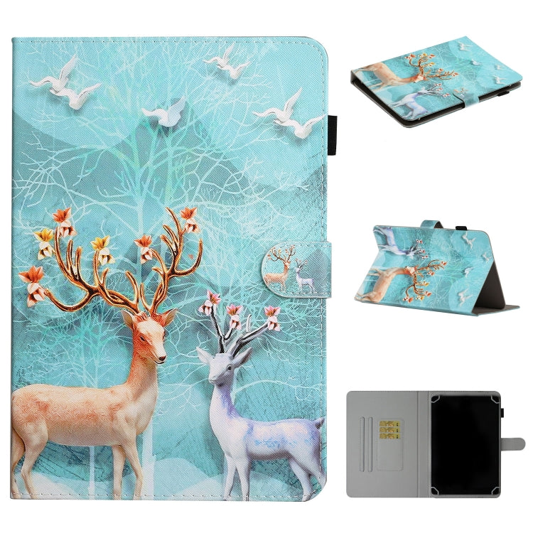Colored Drawing Pattern Horizontal Flip PU Leather Case with Holder & Card Slot