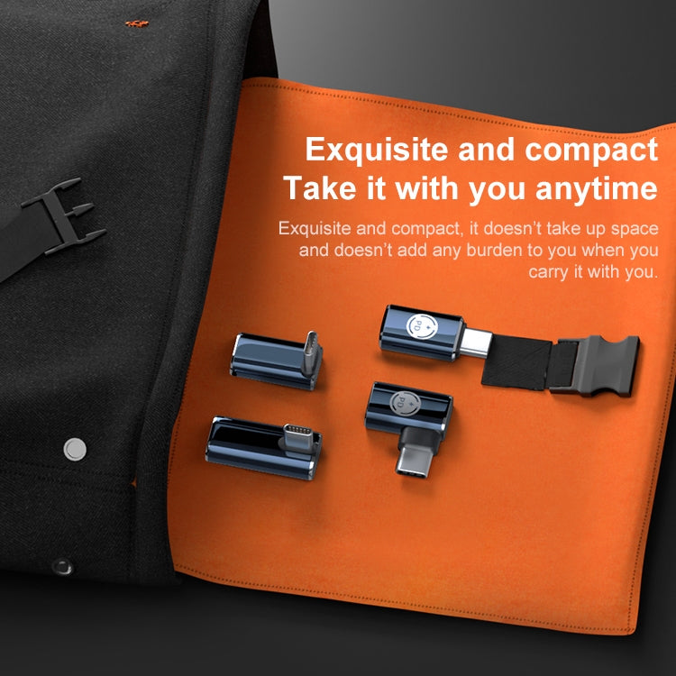 8 Pin to USB-C / Type-C Male Adapter Supports Charging & Data Transmission, Side Bend, Middle Ben...