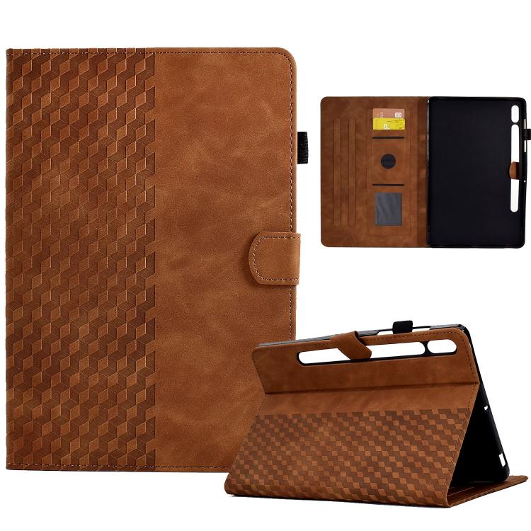 Rhombus Embossed Leather Smart Tablet Case
