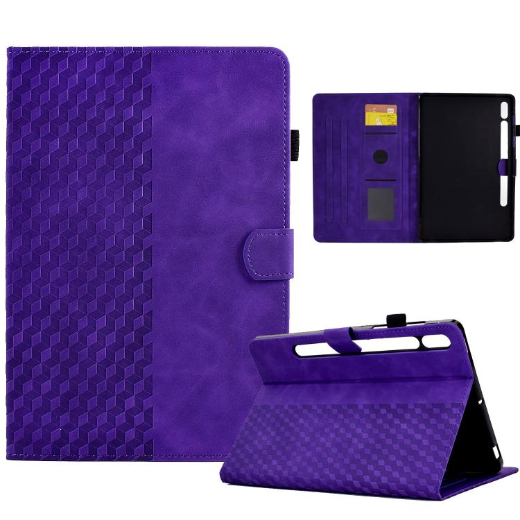 Rhombus Embossed Leather Smart Tablet Case