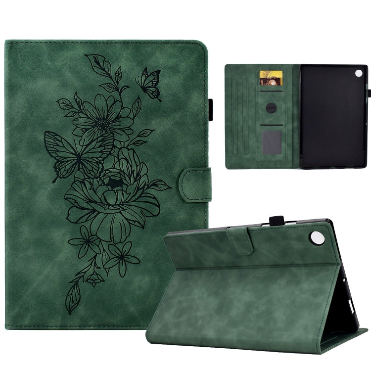 Peony Butterfly Embossed Leather Smart Tablet Case, For Samsung Galaxy Tab S10 FE+���������������...