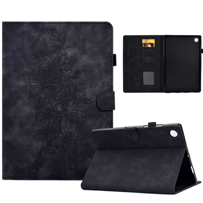 Peony Butterfly Embossed Leather Smart Tablet Case
