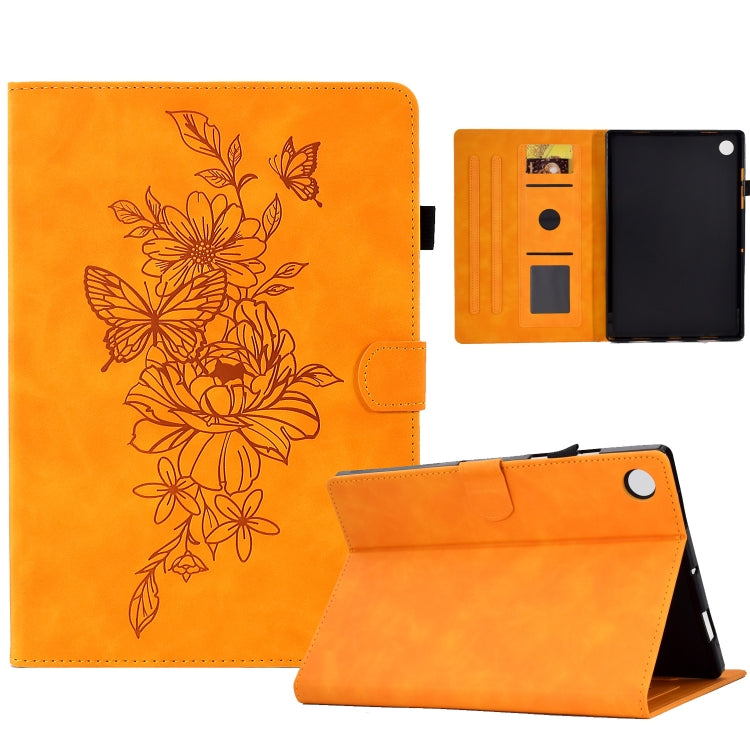 Peony Butterfly Embossed Leather Smart Tablet Case, For Samsung Galaxy Tab S10 FE+���������������...