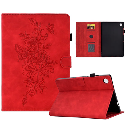 Peony Butterfly Embossed Leather Smart Tablet Case