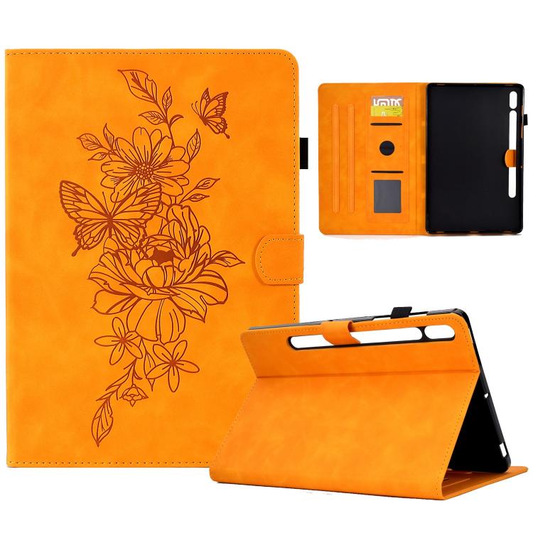 Peony Butterfly Embossed Leather Smart Tablet Case, For Samsung Galaxy Tab S10 FE+���������������...