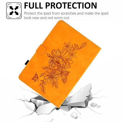 Peony Butterfly Embossed Leather Smart Tablet Case, For Samsung Galaxy Tab S10 FE+���������������...