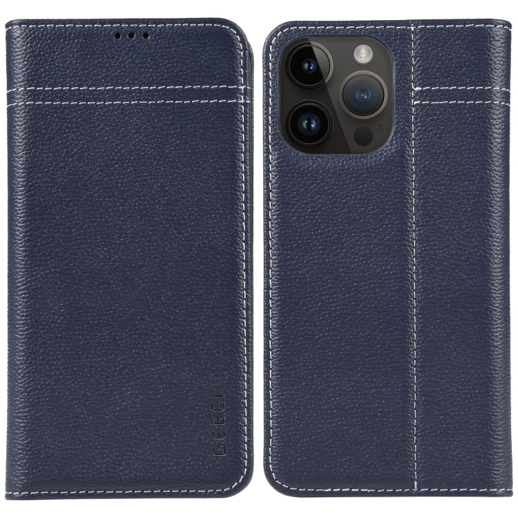 GEBEI Top-grain Horizontal Flip Leather Phone Case, For iPhone 16e, For iPhone 16 Pro Max��������...