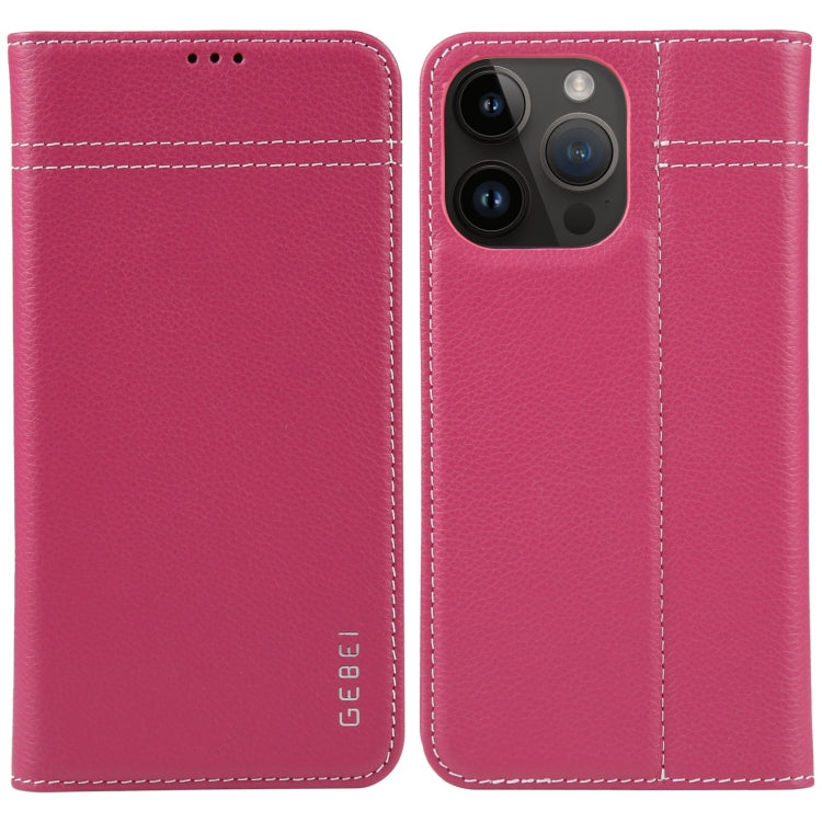GEBEI Top-grain Horizontal Flip Leather Phone Case, For iPhone 16e, For iPhone 16 Pro Max��������...