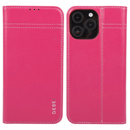 GEBEI Top-grain Horizontal Flip Leather Phone Case, For iPhone 16e, For iPhone 16 Pro Max��������...