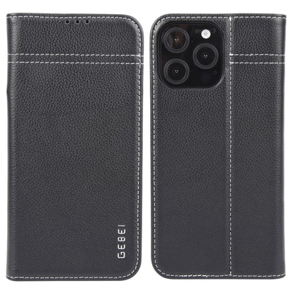 GEBEI Top-grain Horizontal Flip Leather Phone Case, For iPhone 16e, For iPhone 16 Pro Max��������...