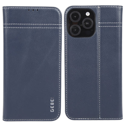 GEBEI Top-grain Horizontal Flip Leather Phone Case, For iPhone 16e, For iPhone 16 Pro Max��������...