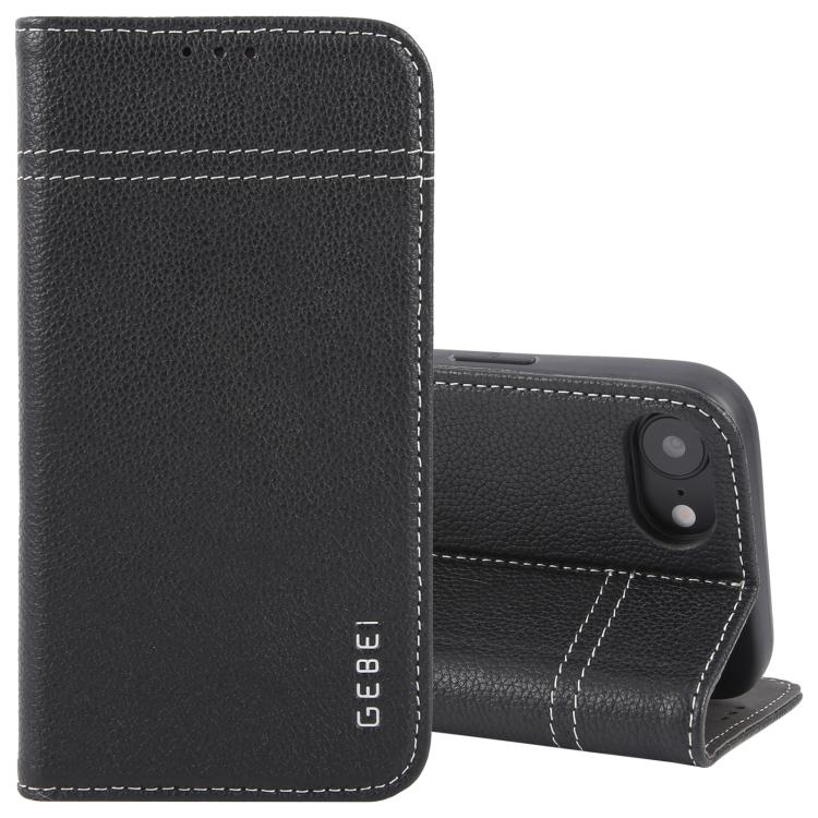 GEBEI Top-grain Horizontal Flip Leather Phone Case, For iPhone 16e, For iPhone 16 Pro Max��������...