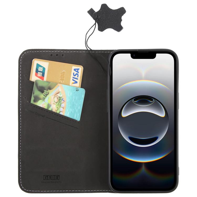 GEBEI Top-grain Horizontal Flip Leather Phone Case, For iPhone 16e, For iPhone 16 Pro Max��������...