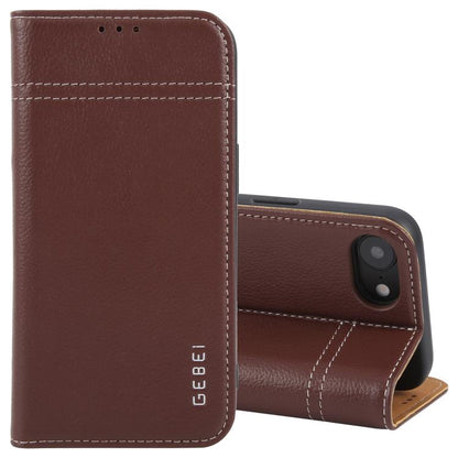 GEBEI Top-grain Horizontal Flip Leather Phone Case, For iPhone 16e, For iPhone 16 Pro Max��������...