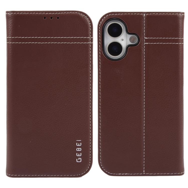 GEBEI Top-grain Horizontal Flip Leather Phone Case