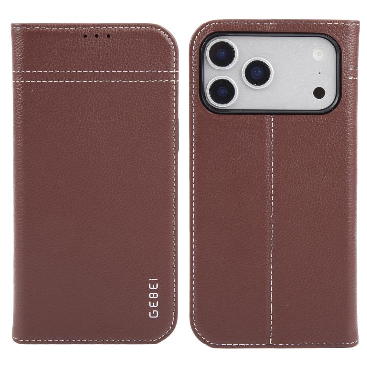 GEBEI Top-grain Horizontal Flip Leather Phone Case