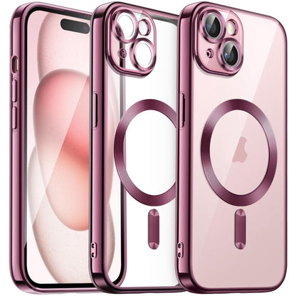 Transparent Electroplated Magsafe Magnetic TPU Phone Case