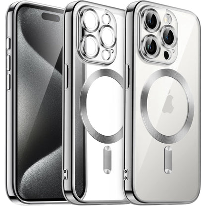 Transparent Electroplated Magsafe Magnetic TPU Phone Case