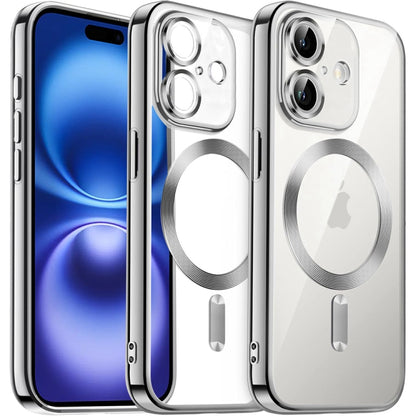 Transparent Electroplated Magsafe Magnetic TPU Phone Case