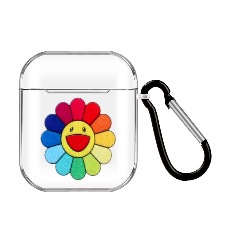 Cartoon Pattern Transparent TPU Earphone Case with Keychain, For Apple AirPods 1/2���������������...
