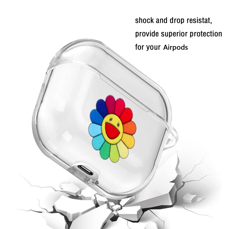 Cartoon Pattern Transparent TPU Earphone Case with Keychain, For Apple AirPods 1/2���������������...