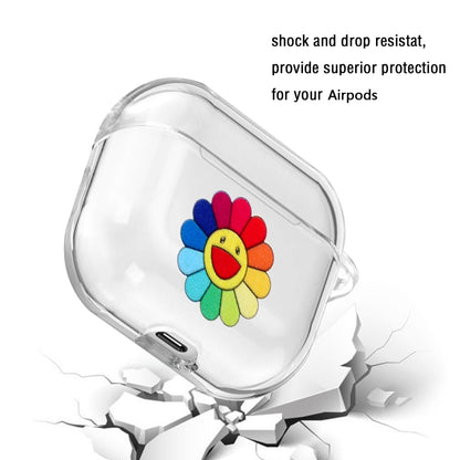 Cartoon Pattern Transparent TPU Earphone Case with Keychain, For Apple AirPods 1/2���������������...